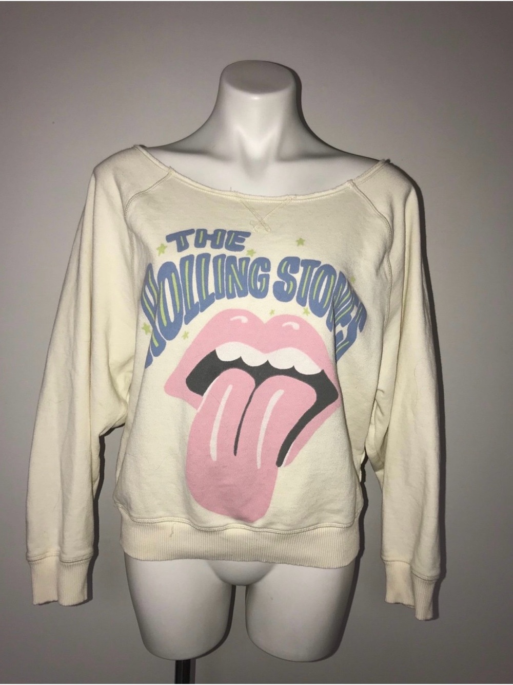 AE Off-the-Shoulder Rolling Stones Graphic Sweatshirt